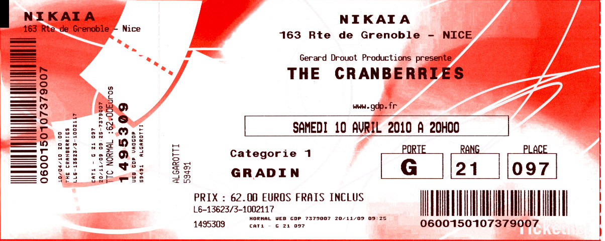 Cranberries avril 2010