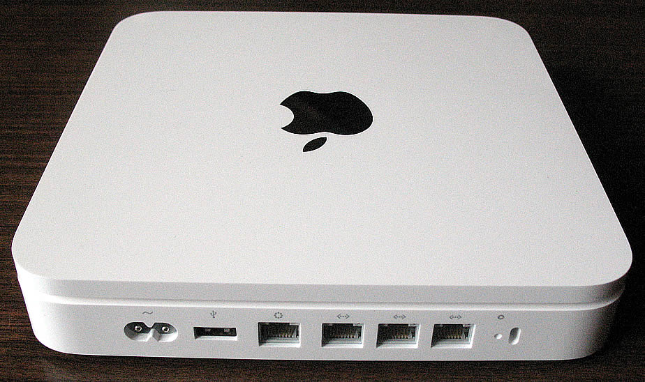 Apple Time Capsule, vue arrière (photo d’illustration, modèle similaire).