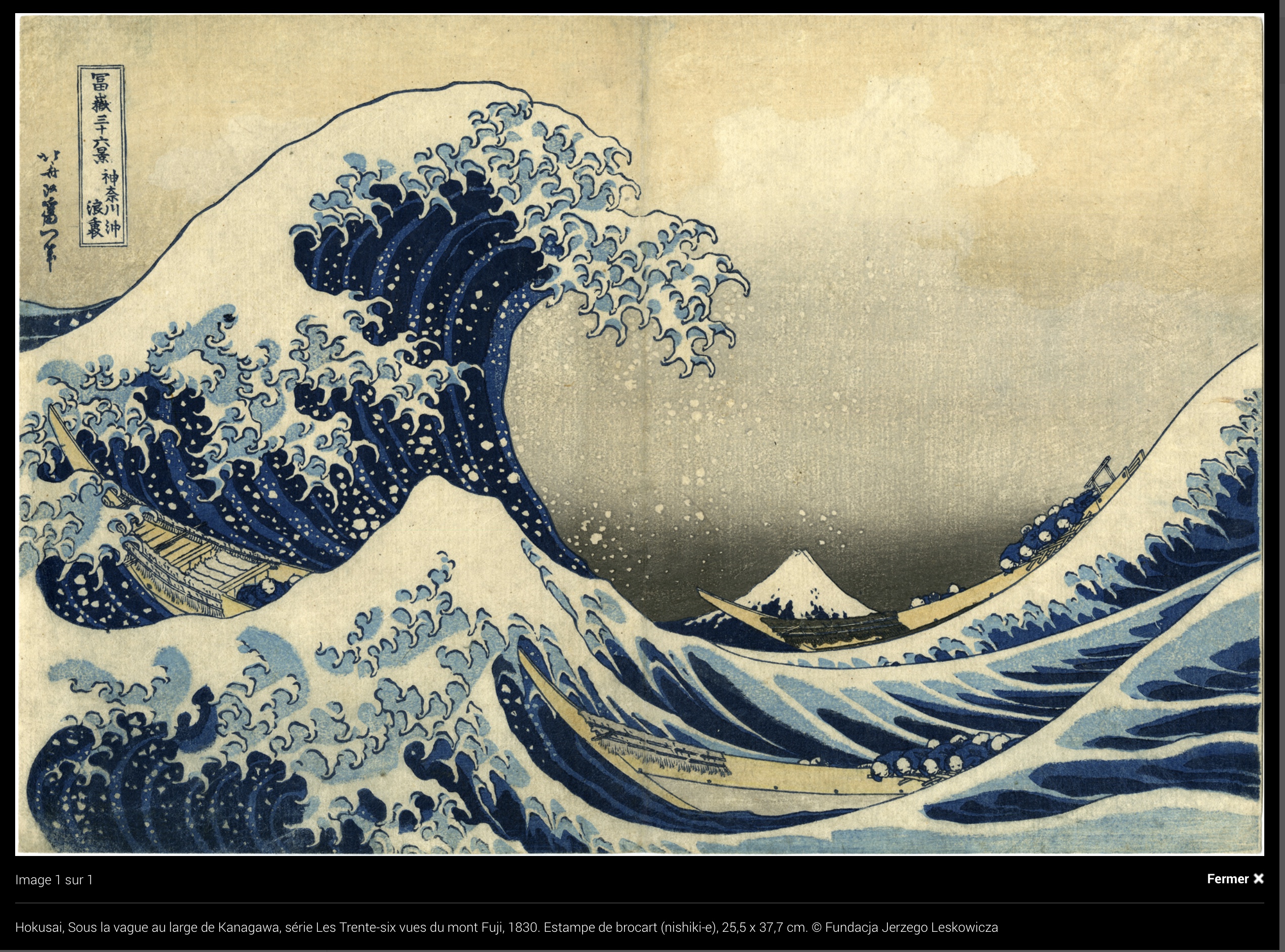 Visite de l’exposition “Hokusai – Voyage au pied du mont Fuji”