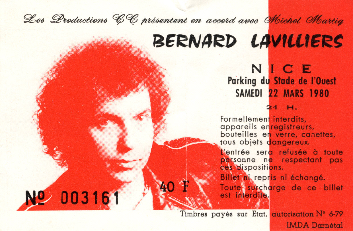 Photographie d’archive de Bernard Lavilliers, mars 1980.