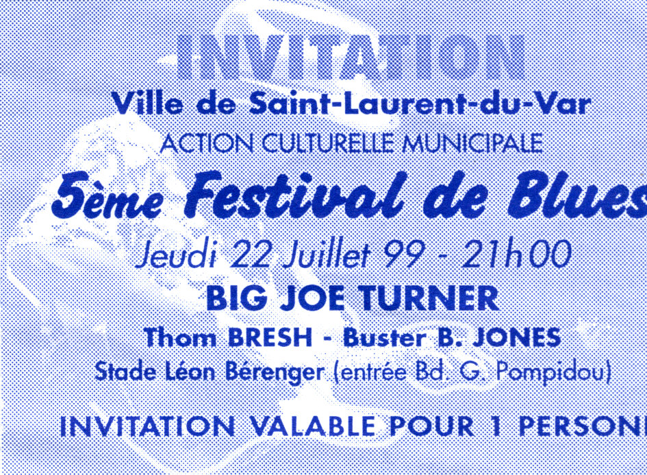 Photographie d’archive : Big Joe Turner juillet 1999.