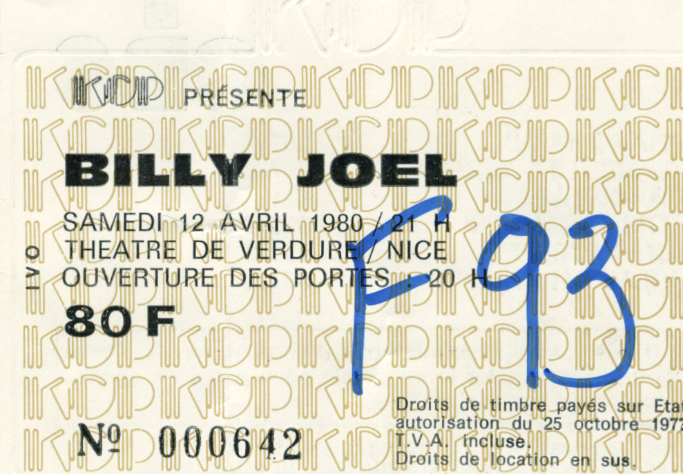 Photographie d’archive de Billy Joel, avril 1980.