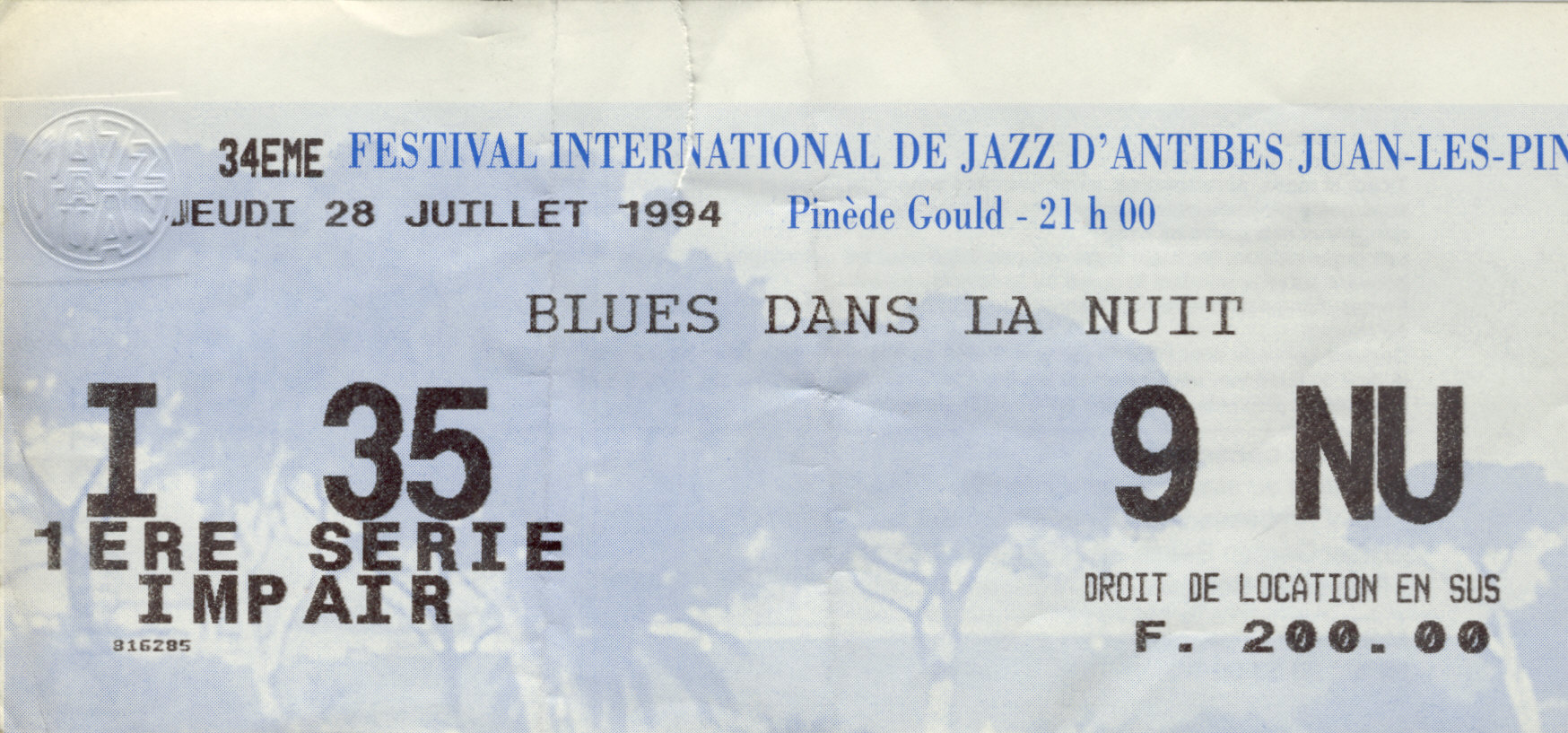 Photographie d’archive : Blues dans la nuit juillet 1994.