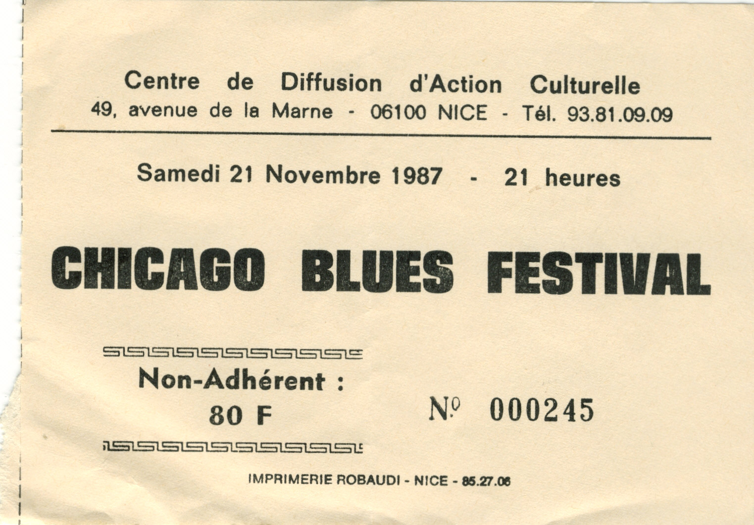 Photographie d’archive de CBF novembre 1987.