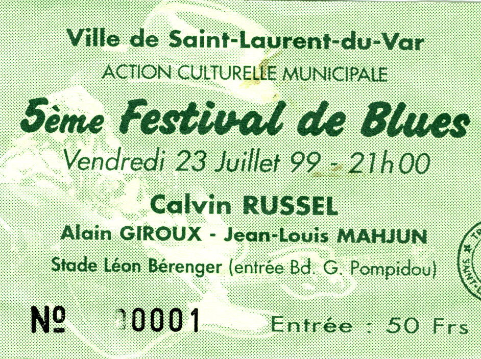 Photographie d’archive : Calvin Russel juillet 1999.