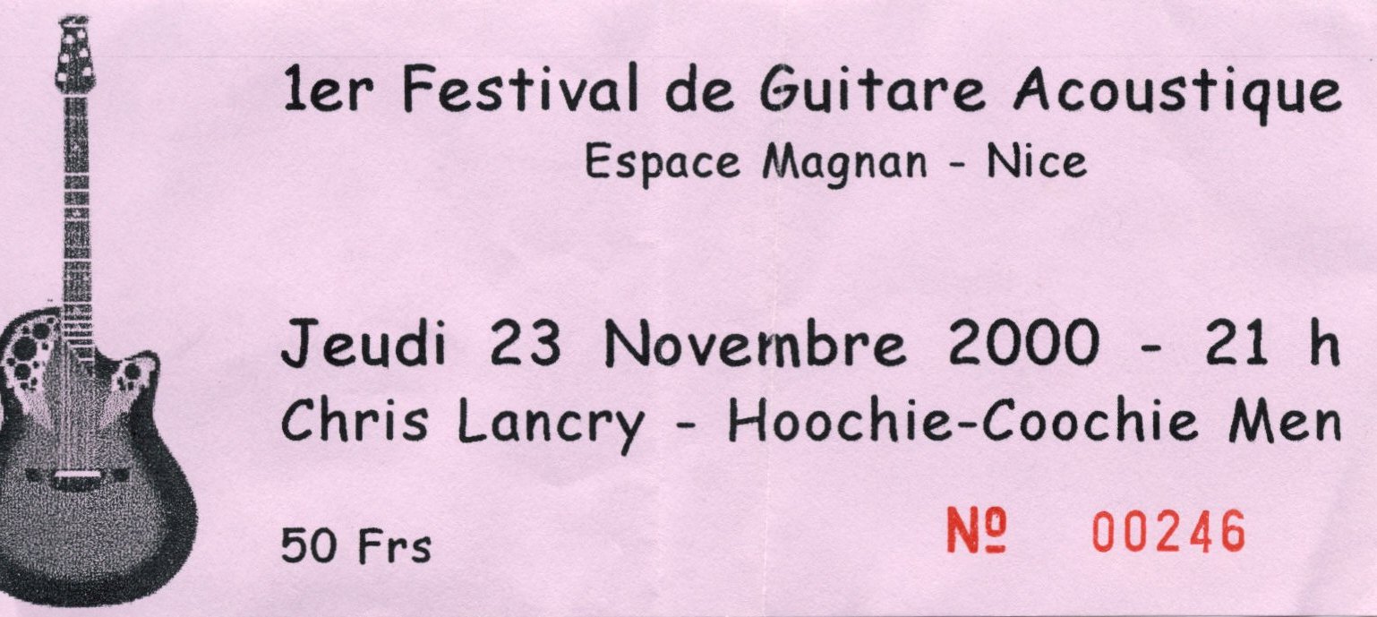 Photographie d’archive : Chris Lancry novembre 2000.