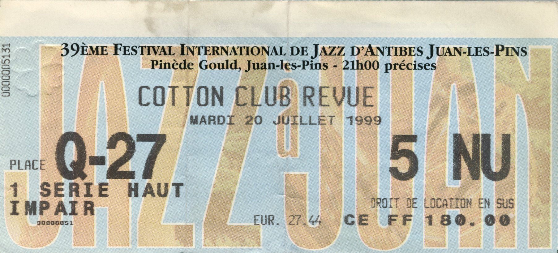 Photographie d’archive : Cotton Club revue juillet 1999.