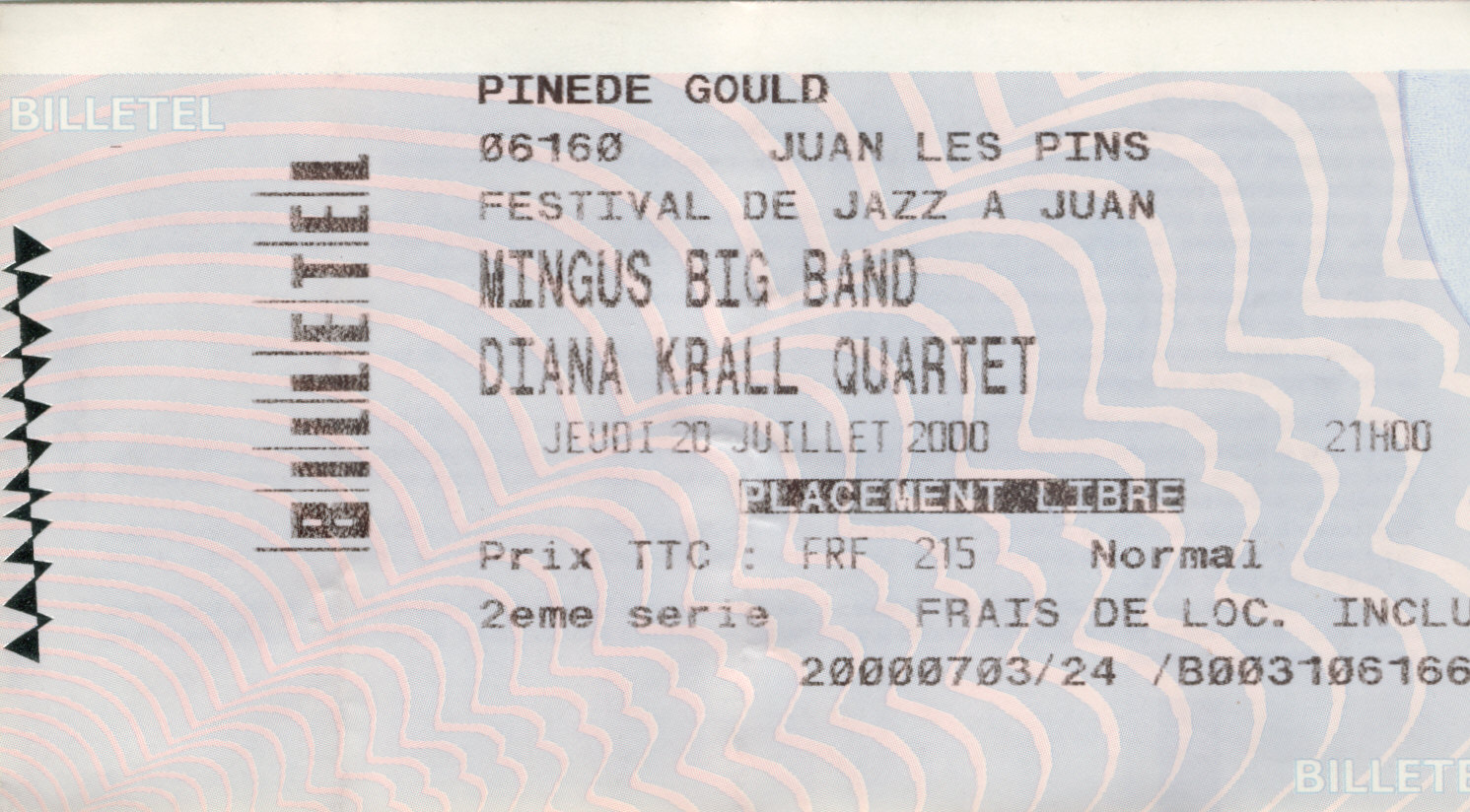 Photographie d’archive : Diana Krall juillet 2000.
