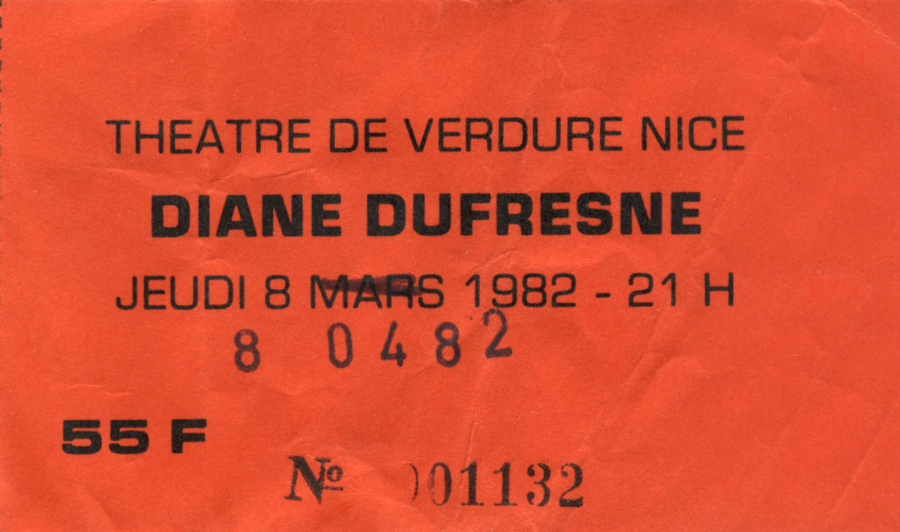 Photographie d’archive de Diane Dufresne, légendée mars 1982 sur le blog.