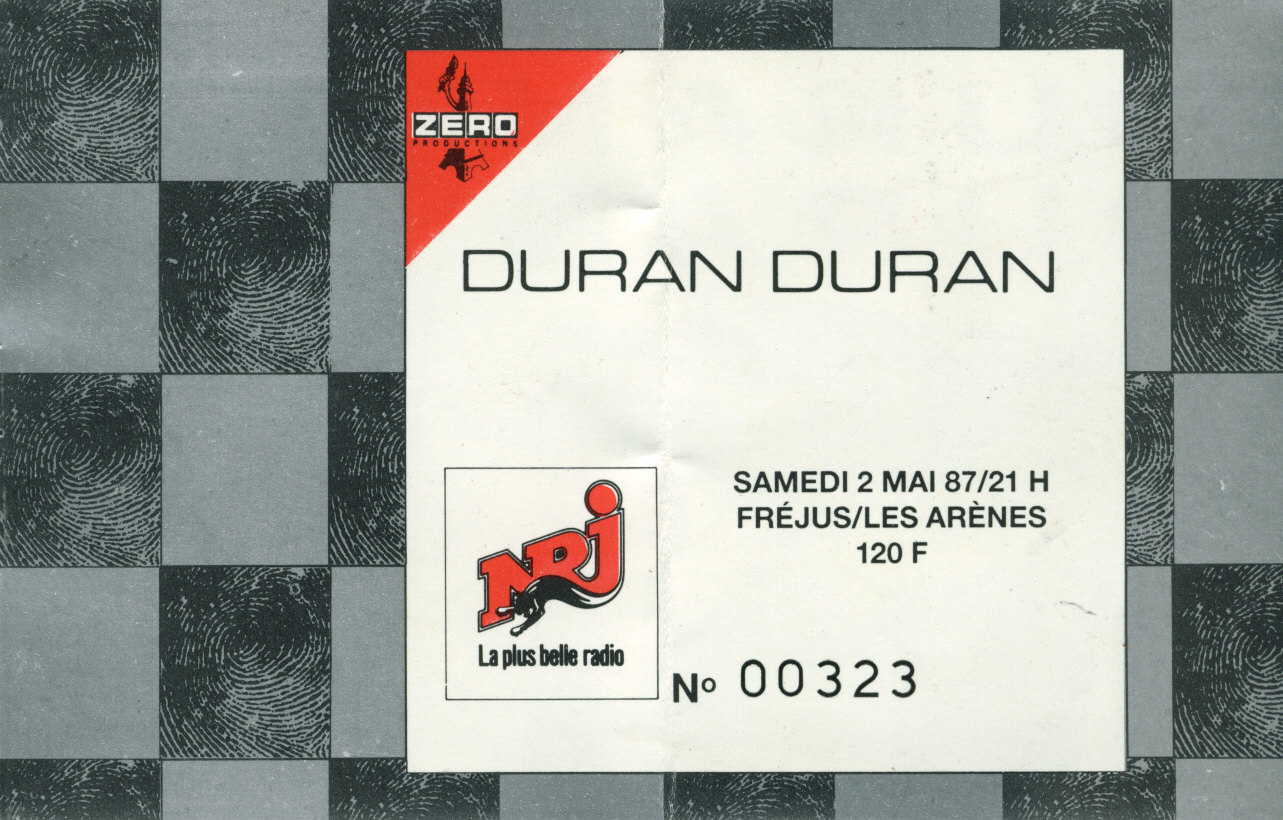 Photographie d’archive de Duran Duran mai 1987.