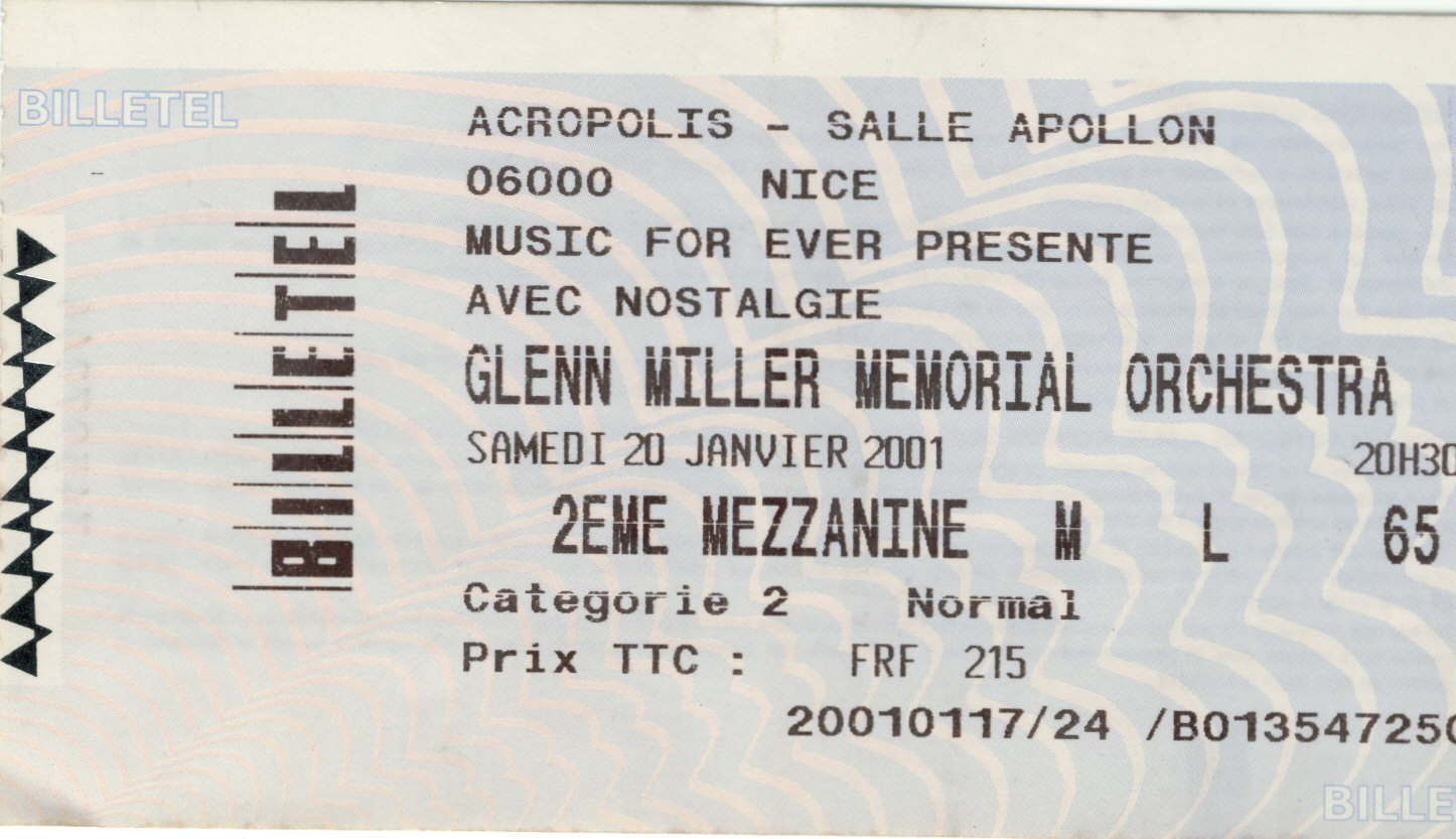 Photographie d’archive : Glenn Miller janvier 2001.
