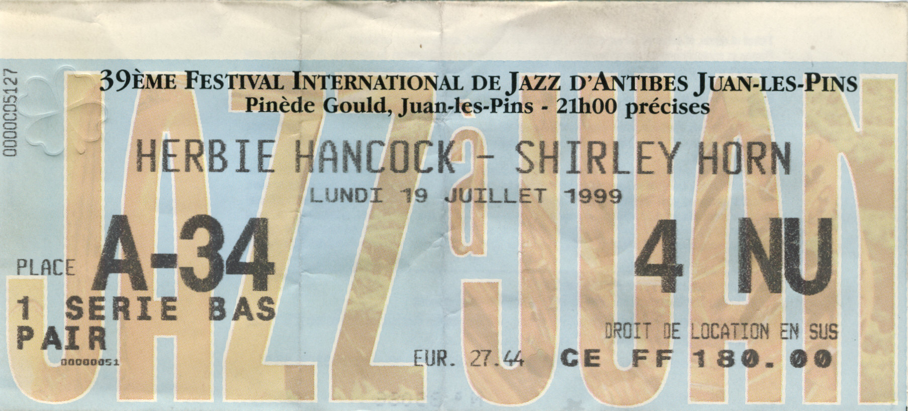 Photographie d’archive : Herbie Hancock juillet 1999.