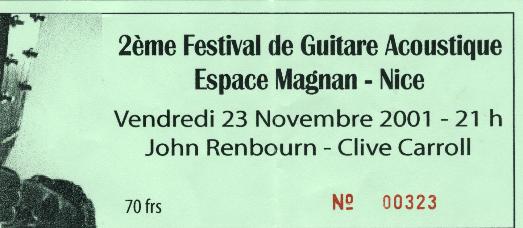 Photographie d’archive : John Renbourn novembre 2001.