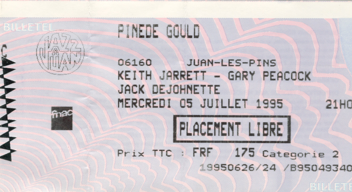 Photographie d’archive : Keith Jarrett juillet 1995.