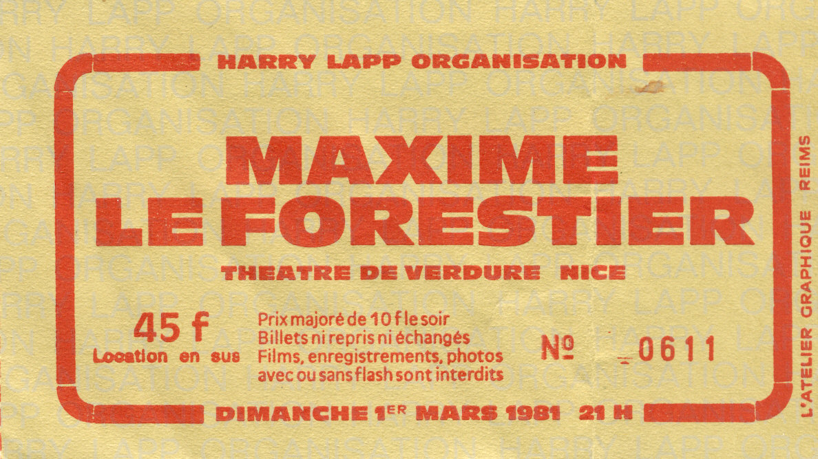 Photographie d’archive de Maxime Le Forestier, mars 1981.