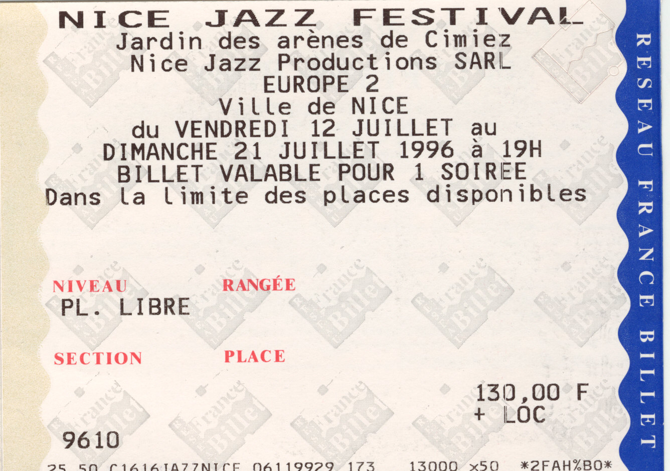 Photographie d’archive : NJF juillet 1996.