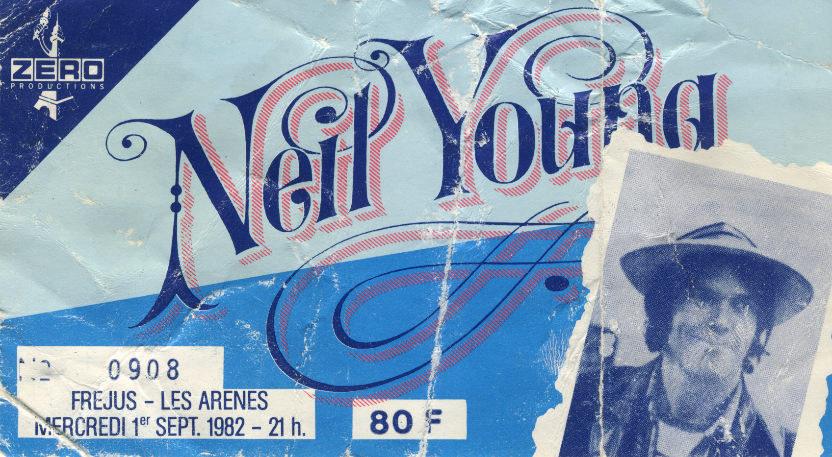 Photographie d’archive de Neil Young, septembre 1982.