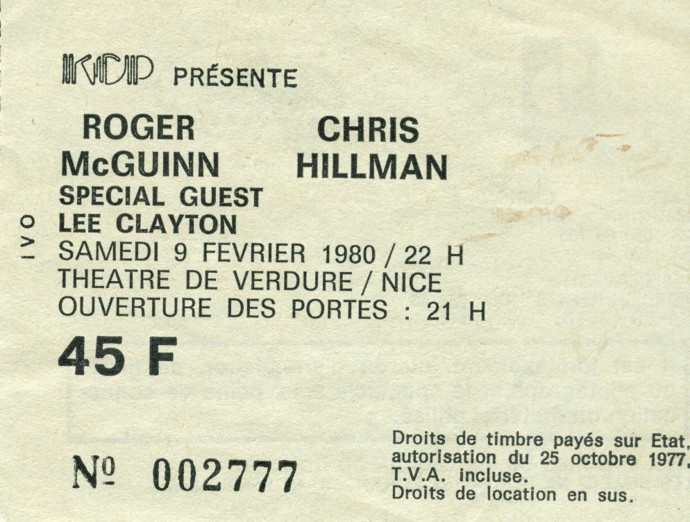 Photographie d’archive de Roger McGuinn et Chris Hillman, février 1980.
