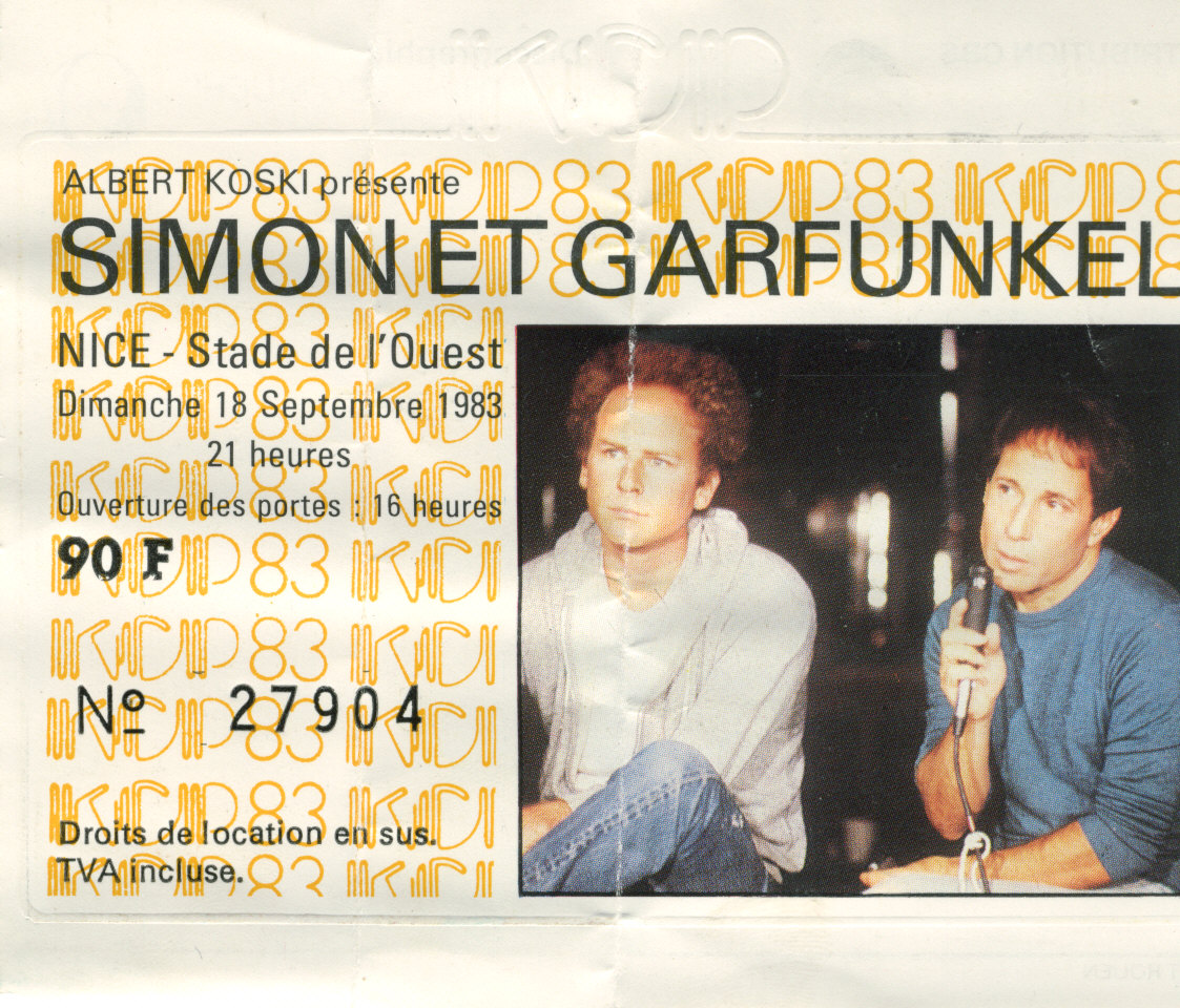 Photographie d’archive de Simon and Garfunkel, septembre 1983.