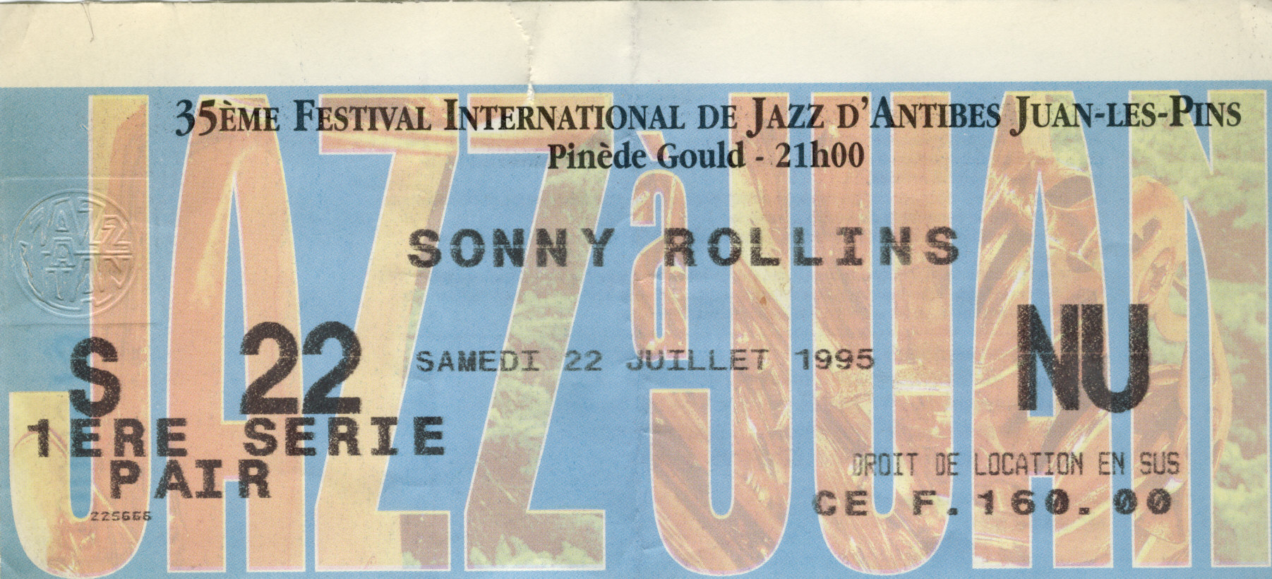 Photographie d’archive : Sonny Rollins juillet 1995.