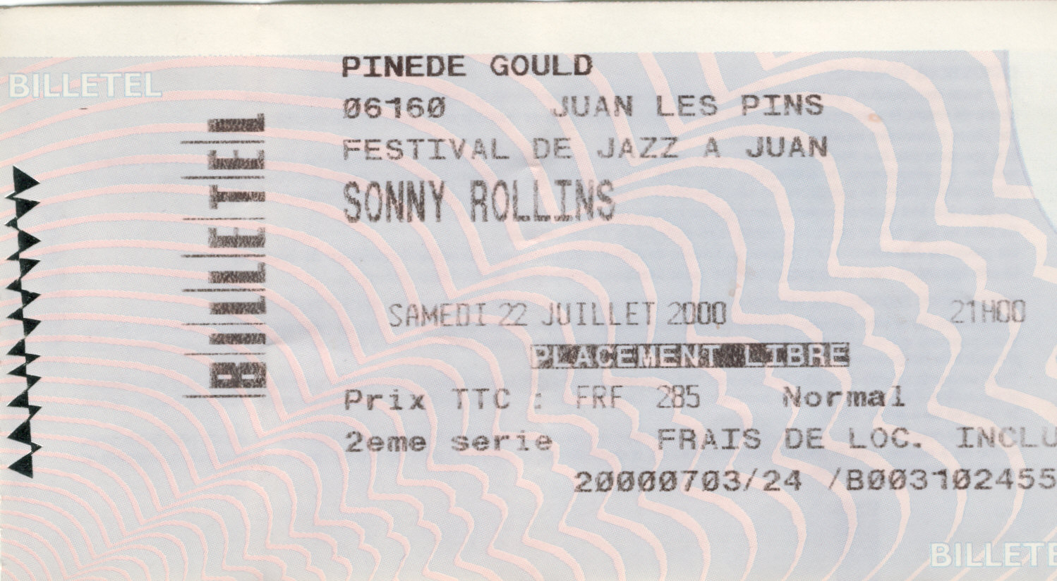 Photographie d’archive : Sonny Rollins juillet 2000.