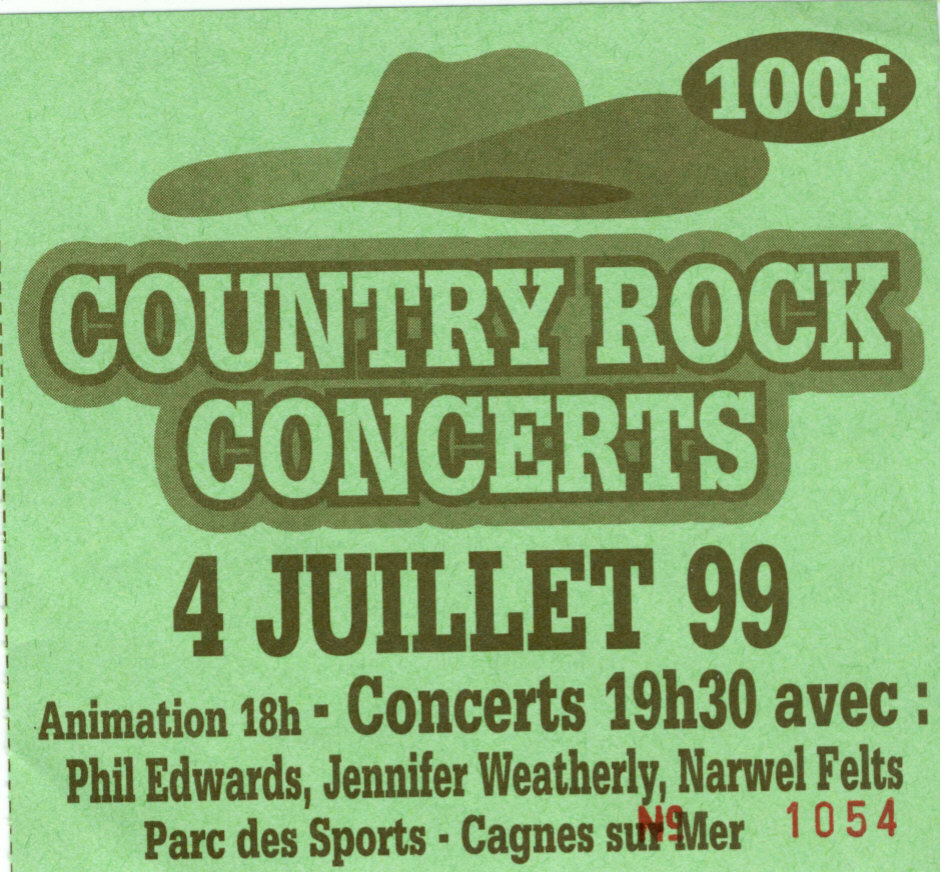 Photographie d’archive : country rock juillet 1999.