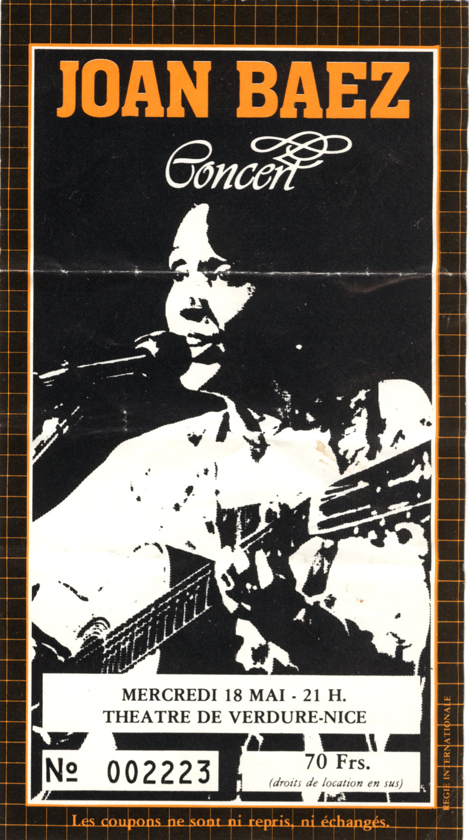Photographie d’archive de Joan Baez.