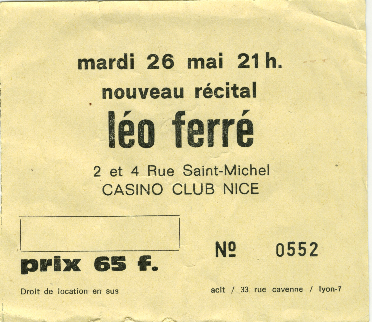 Photographie d’archive de Léo Ferré.