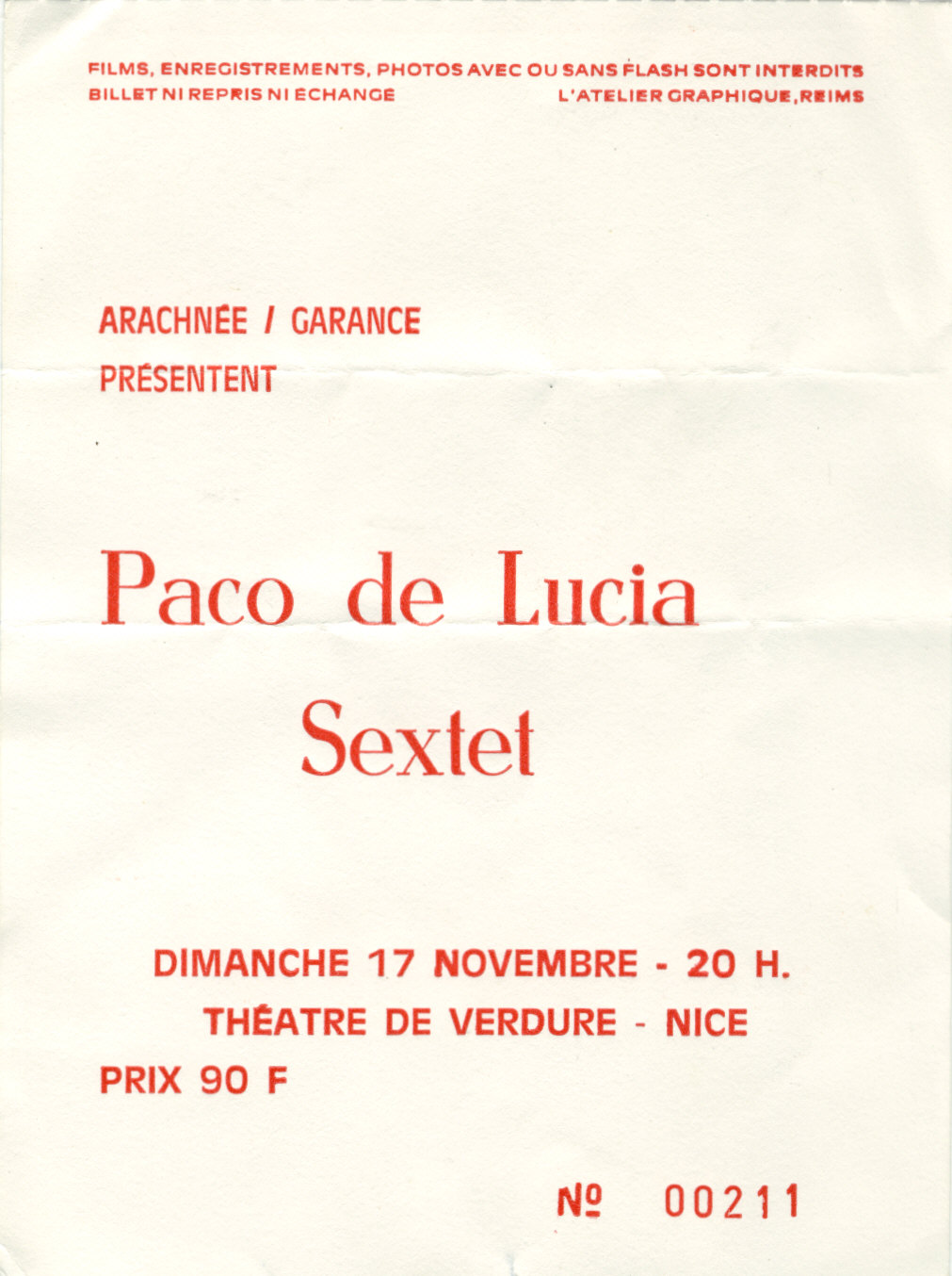 Photographie d’archive de Paco de Lucía.